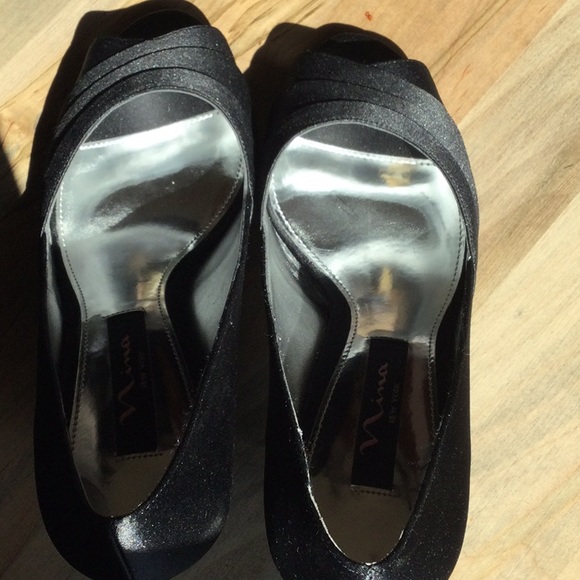 Black Nina Criana-LS Open Toe Pumps - Picture 10 of 15